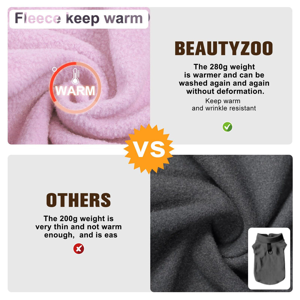 BEAUTYZOO dog fleece vest shown being worn by a dog.