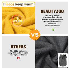 BEAUTYZOO dog fleece vest shown worn to illustrate its pullover fit.