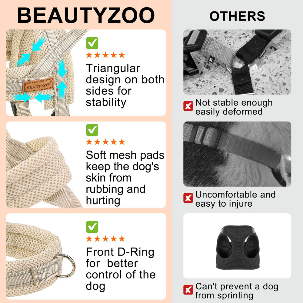 BEAUTYZOO dog harness detail of the adjustable bust strap.
