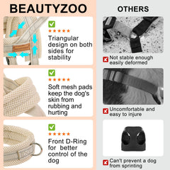 BEAUTYZOO dog harness detail of the adjustable bust strap.