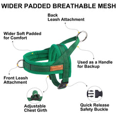 BEAUTYZOO dog harness front view showing its step-in design and front straps.