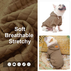 BEAUTYZOO dog hoodie shown with its higher belly cut for potty breaks.