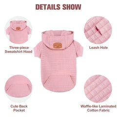 BEAUTYZOO dog hoodie neckline detail showing the triangular elasticated section.