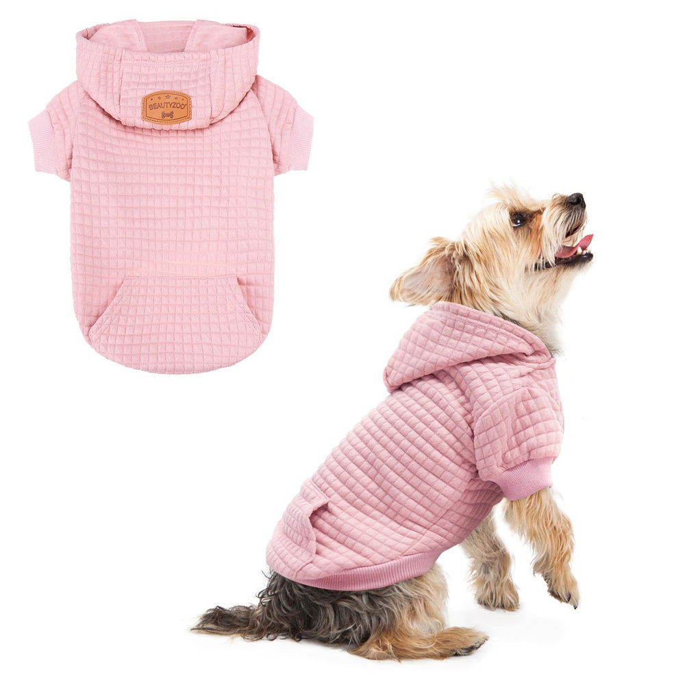 BEAUTYZOO dog hoodie shown from the front to display its pullover shape.
