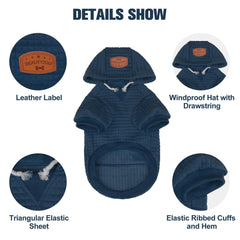BEAUTYZOO dog hoodie back detail showing the discreet leash opening.