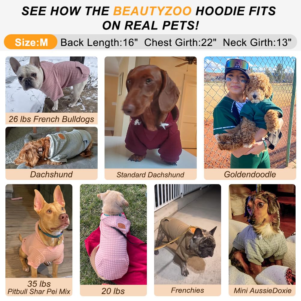 BEAUTYZOO Dog Hoodie neckline detail showing its triangular elasticated panel.