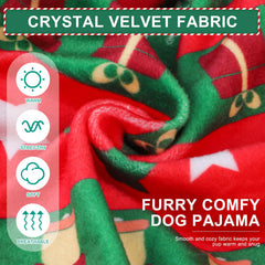 BEAUTYZOO Dog Christmas Pajamas showing the belly-wrap coverage.