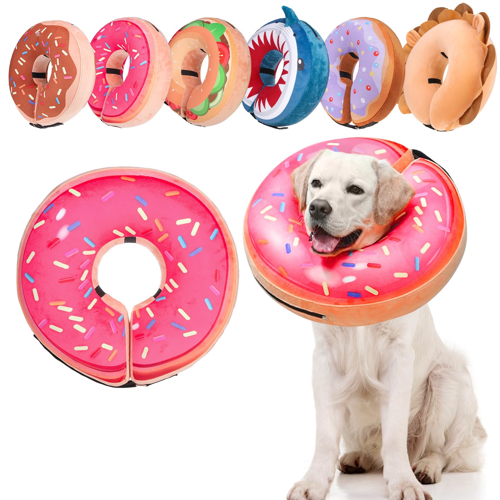BEAUTYZOO donut collar shown from the front with its inflatable ring shape.