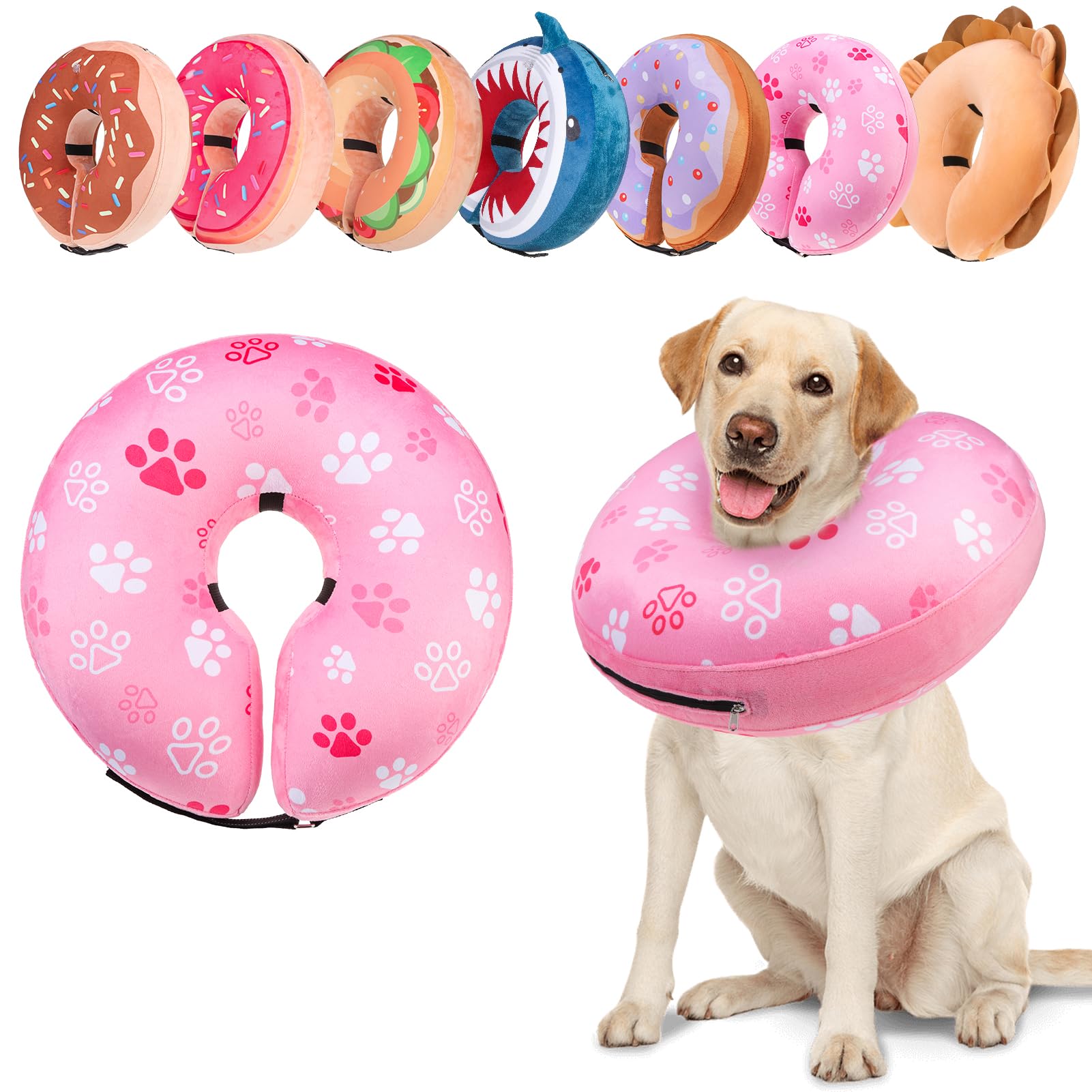 BEAUTYZOO dog donut collar shown from the front.