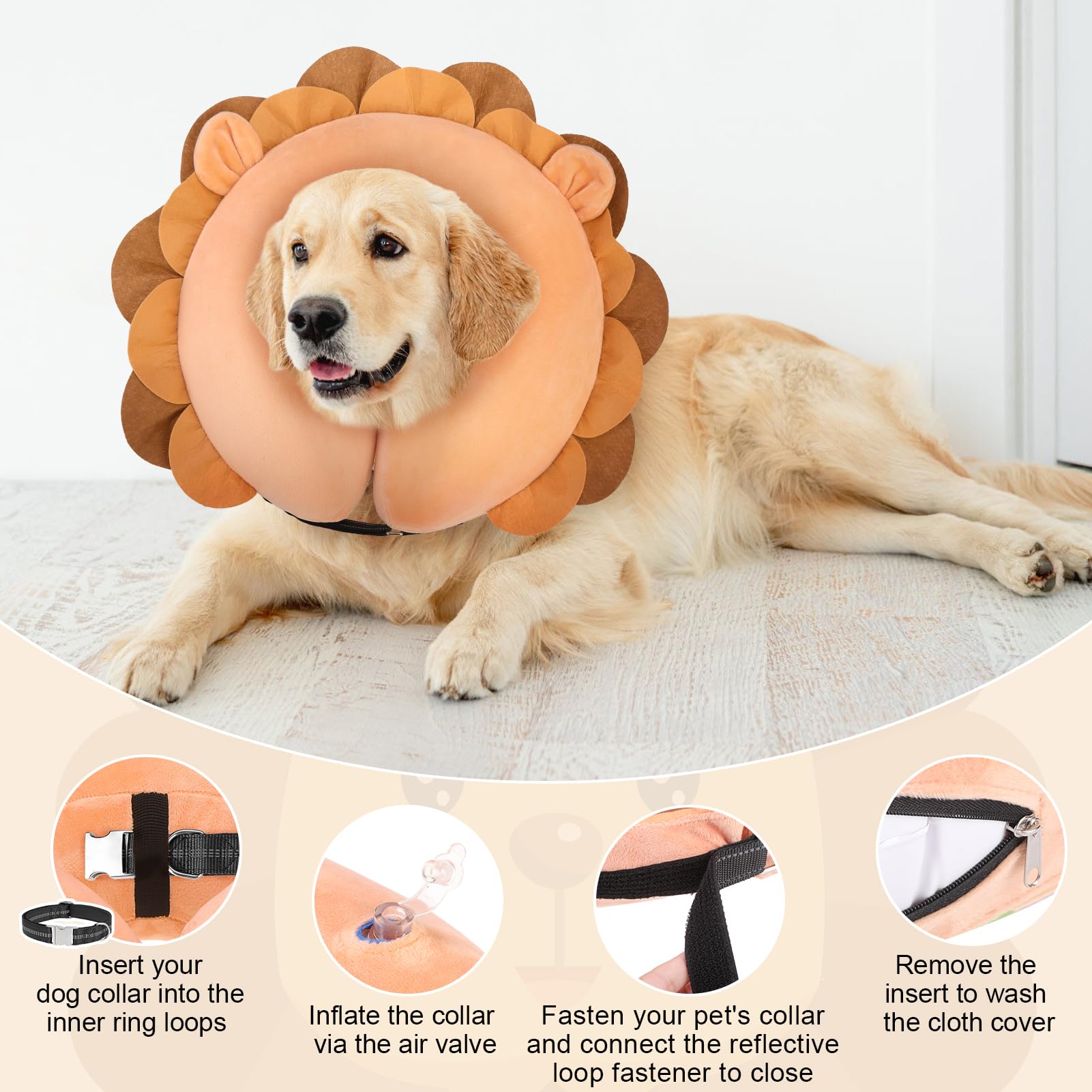 BEAUTYZOO donut collar shown worn by a pet during recovery.