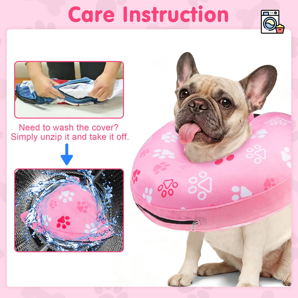 BEAUTYZOO dog donut collar with its removable liner shown.