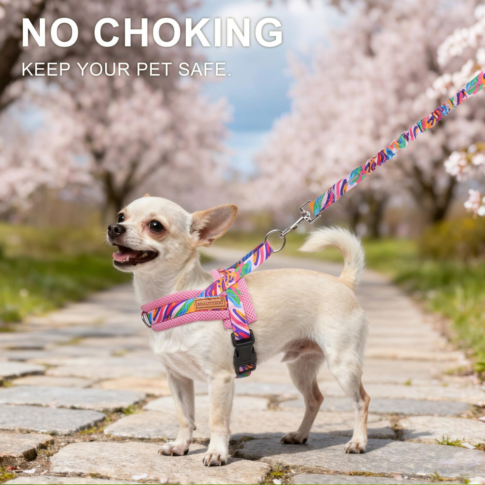 BEAUTYZOO small dog harness close-up showing the soft mesh padding.
