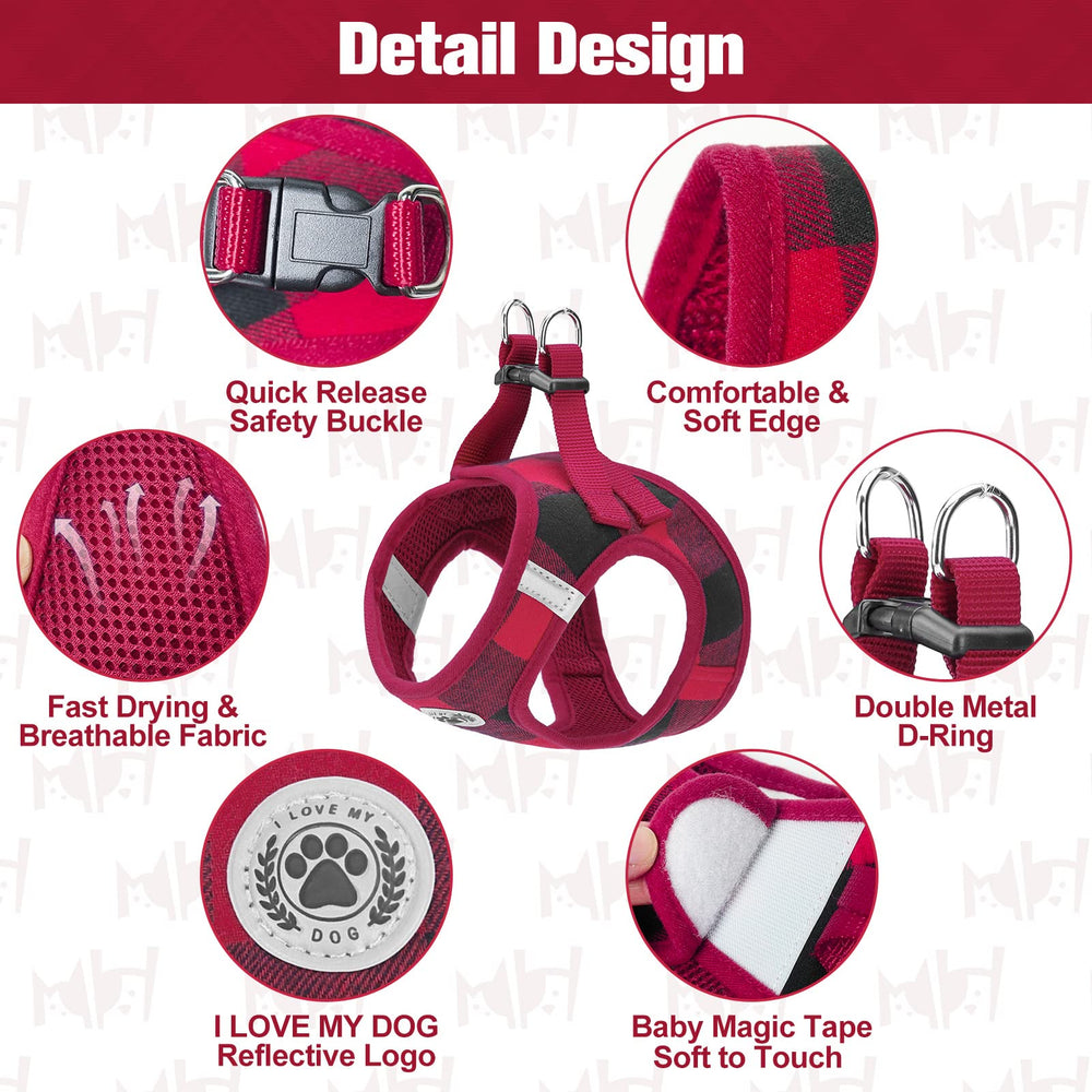 BEAUTYZOO step-in dog harness shown worn by a pet.
