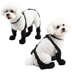 BECROWM dog boots shown from the front to display their overall shape.