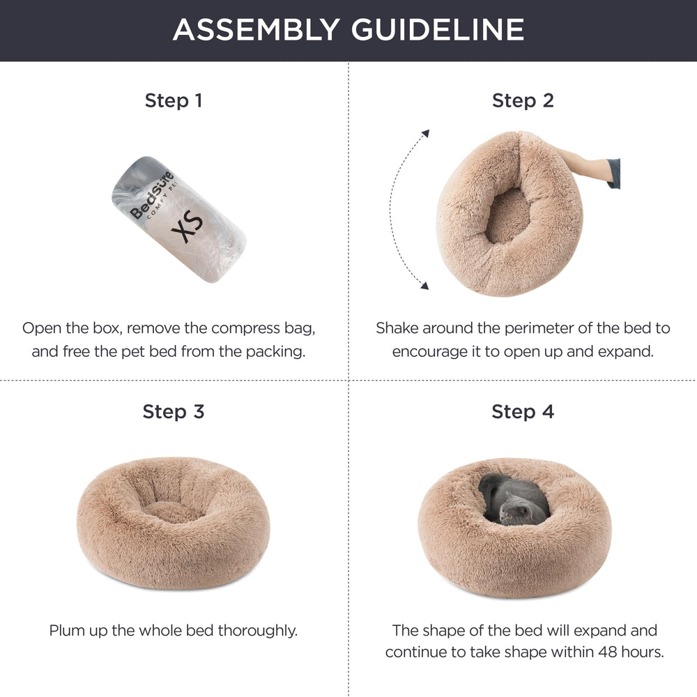 Bedsure calming cat bed materials and Standard 100 by OEKO-TEX certification detail.