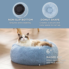 Bedsure calming cat bed detail showing the raised rim around the resting area.