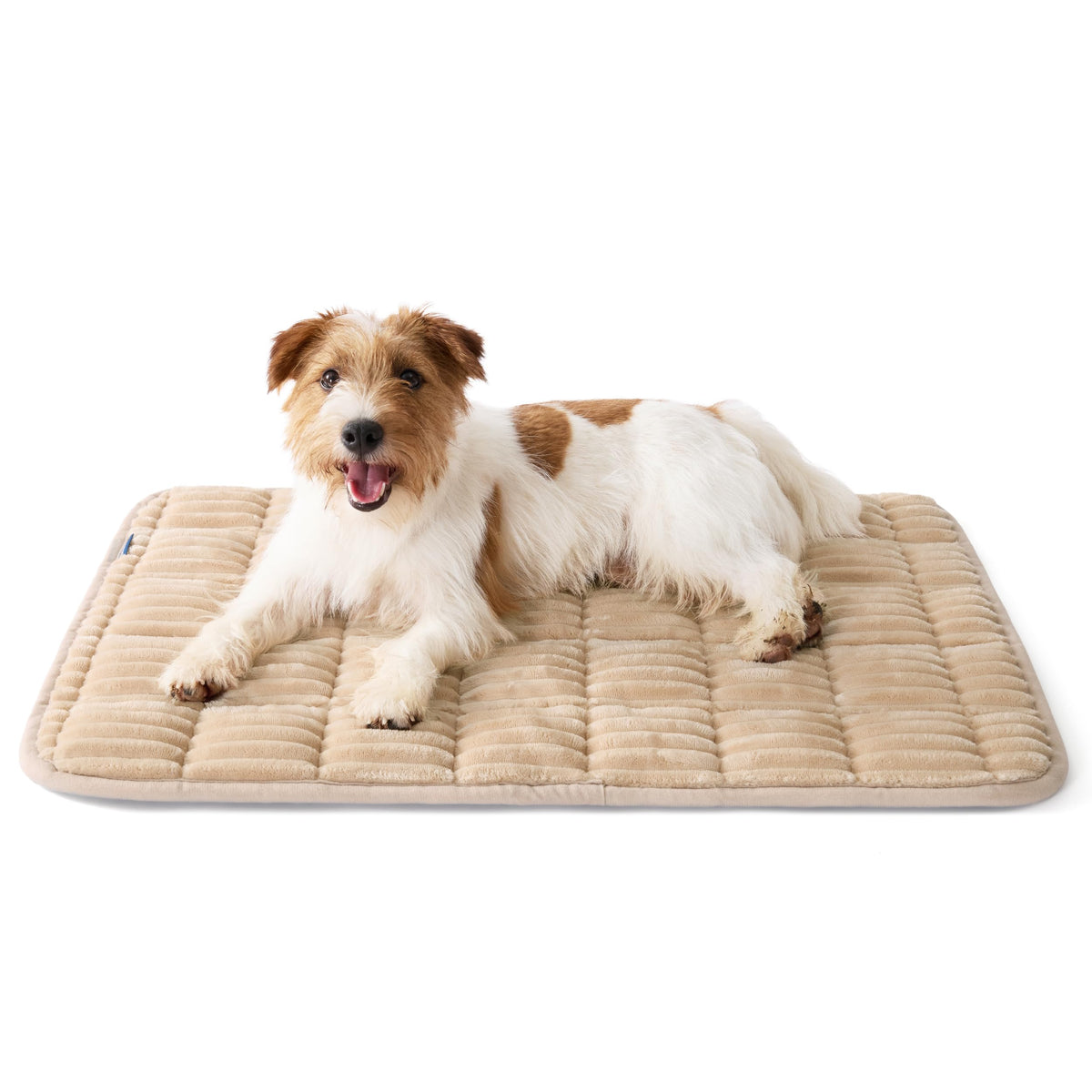 Bedsure ComfyFleece dog crate pad shown in a full front view.
