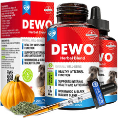 Beloved Pets herbal supplement bottle for supporting intestinal wellness in dogs and cats.