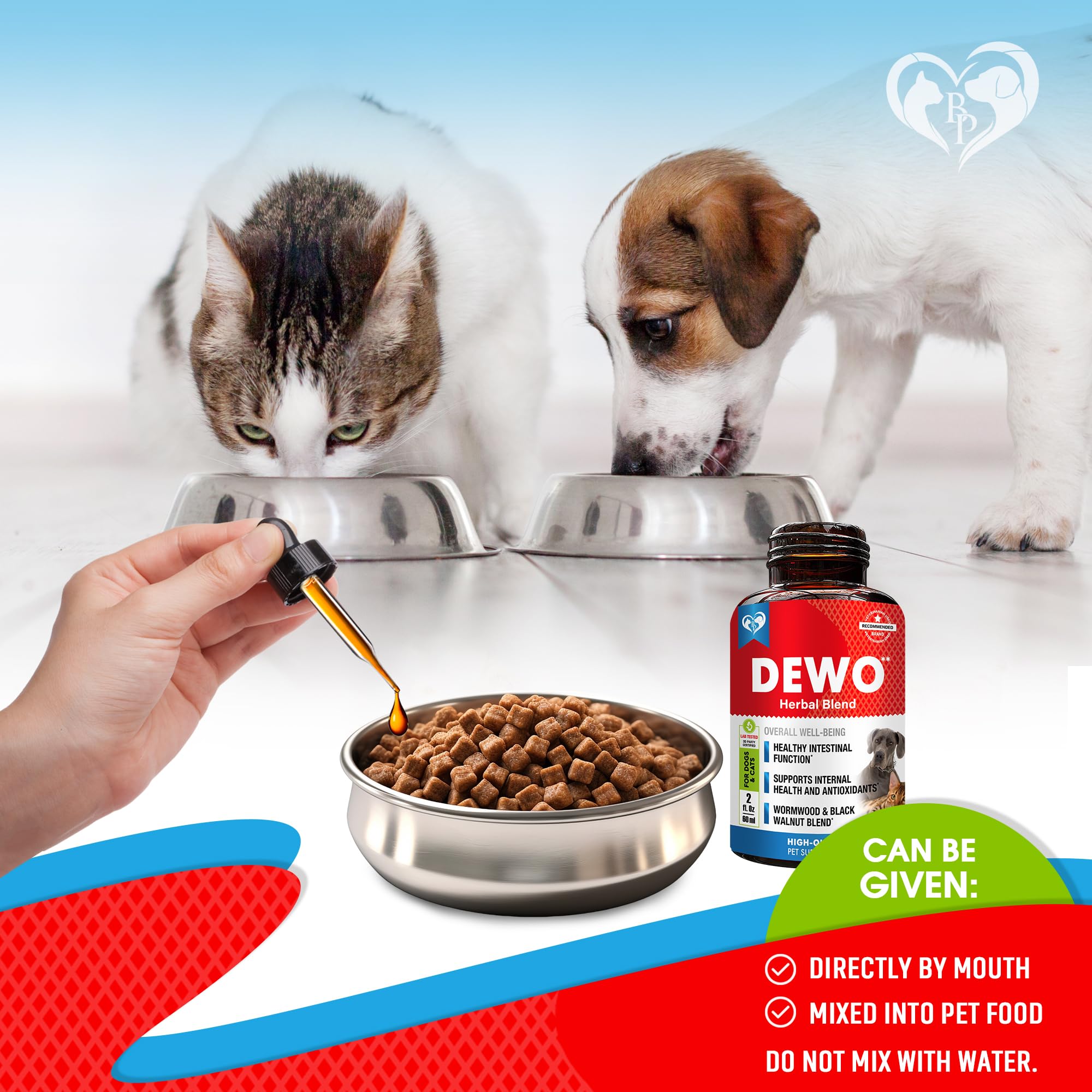 Beloved Pets herbal supplement shown as part of a dog's daily care routine.