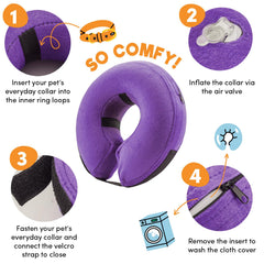 BENCMATE inflatable dog cone collar outer fabric shown in close-up.