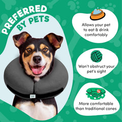 BENCMATE inflatable dog cone collar shown in side profile.