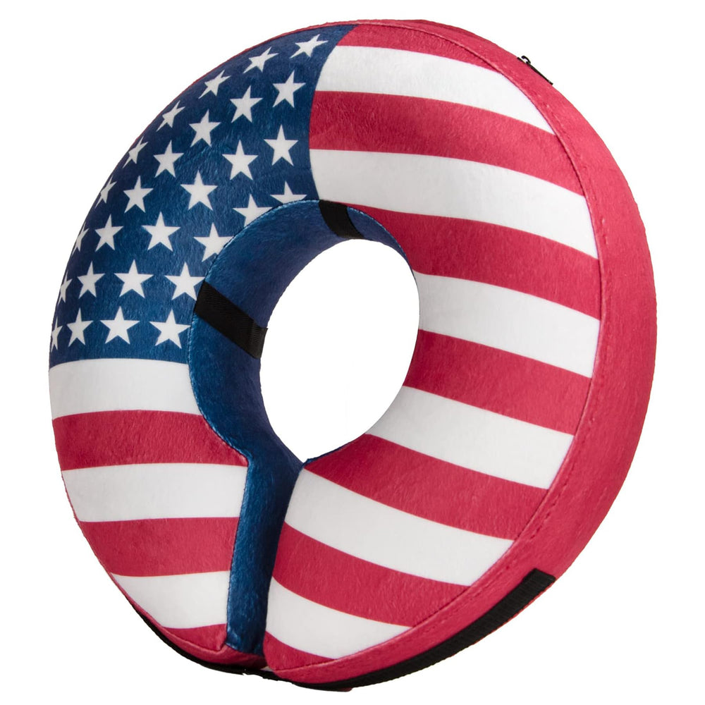 BENCMATE dog recovery collar shown from the front with its inflatable donut shape.