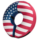 BENCMATE dog recovery collar shown from the front with its inflatable donut shape.