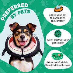 BENCMATE inflatable dog collar with a close view of its outer fabric.