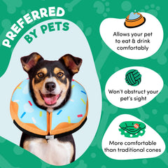 BENCMATE inflatable dog collar showing its adjustable hook-and-loop closure.