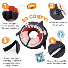 BENCMATE inflatable dog collar shown from a side angle.