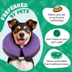BENCMATE inflatable dog collar shown from the side to show its cushioned neck-support shape.