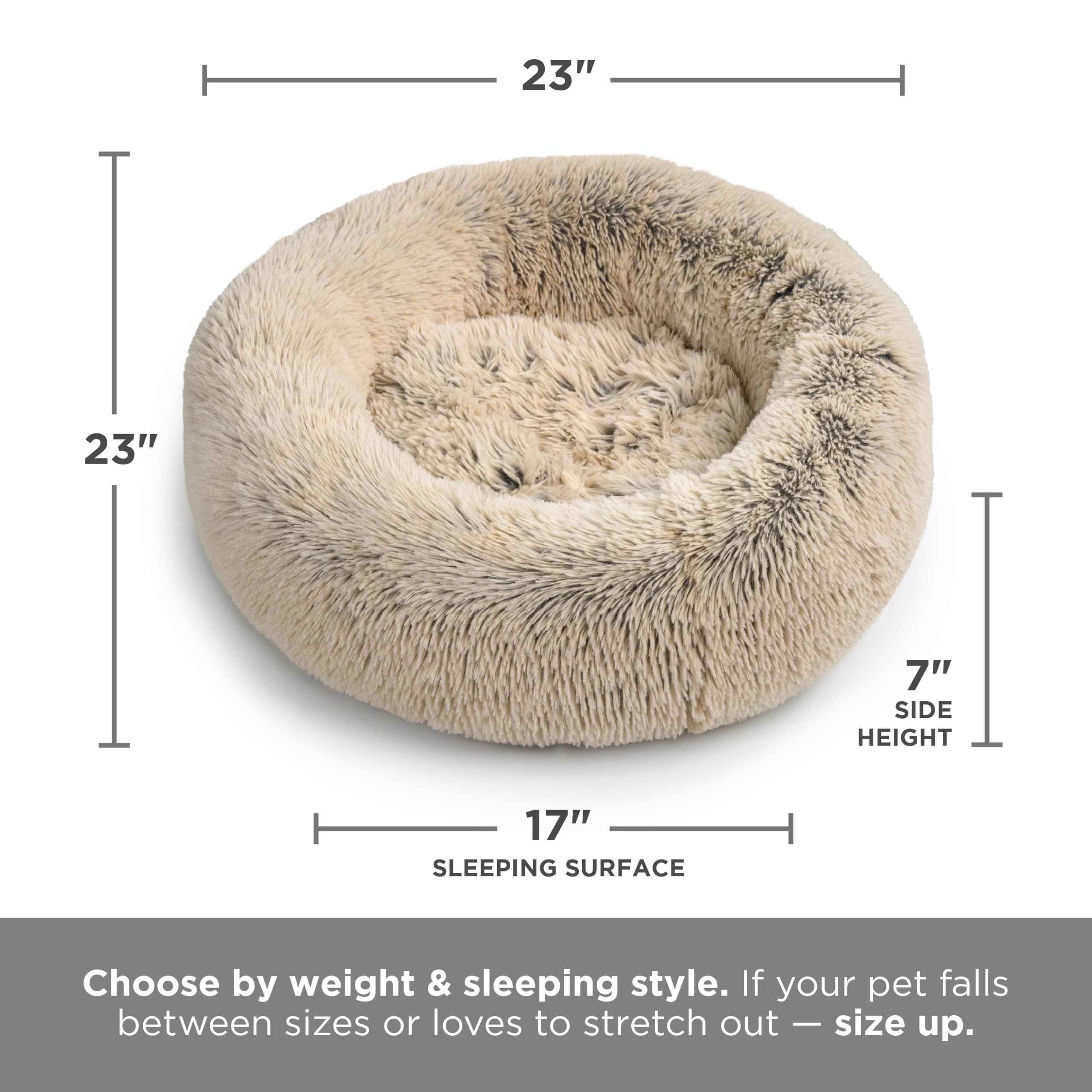 Best Friends by Sheri donut bed in the Cotton Candy color.