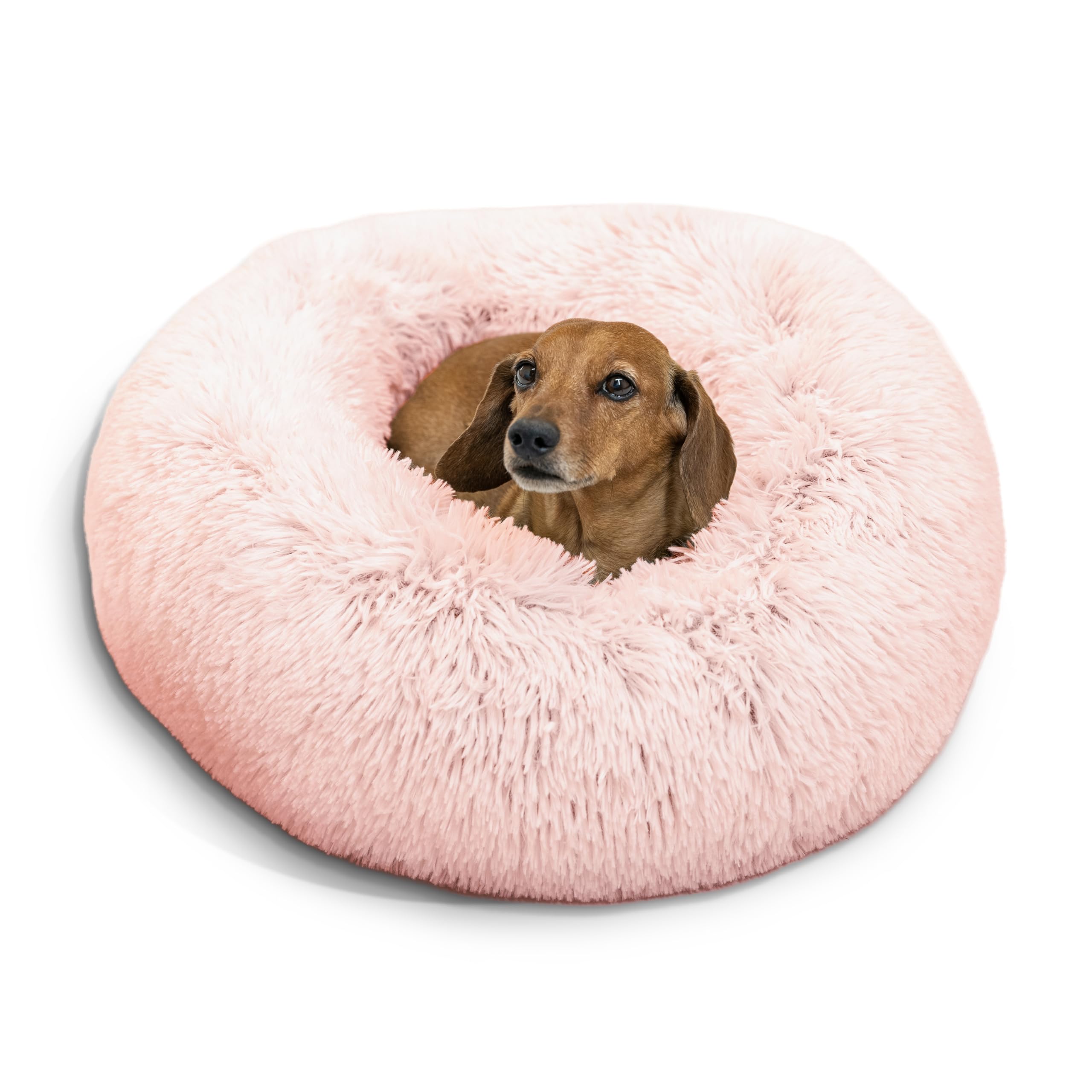 Best Friends by Sheri donut bed shown from the front in its Cotton Candy color.