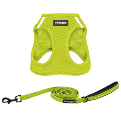 Best Pet Supplies Voyager step-in harness shown from the front in lime green.