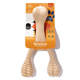 BetterBone Hard Density dog chew shown from the front in its wishbone shape.
