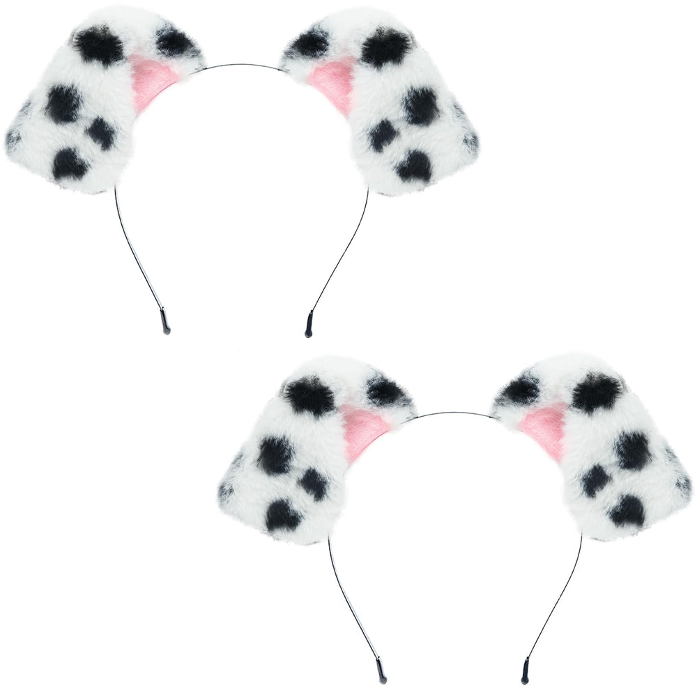 Beviliu Dalmatian dog ear headband shown from the front.