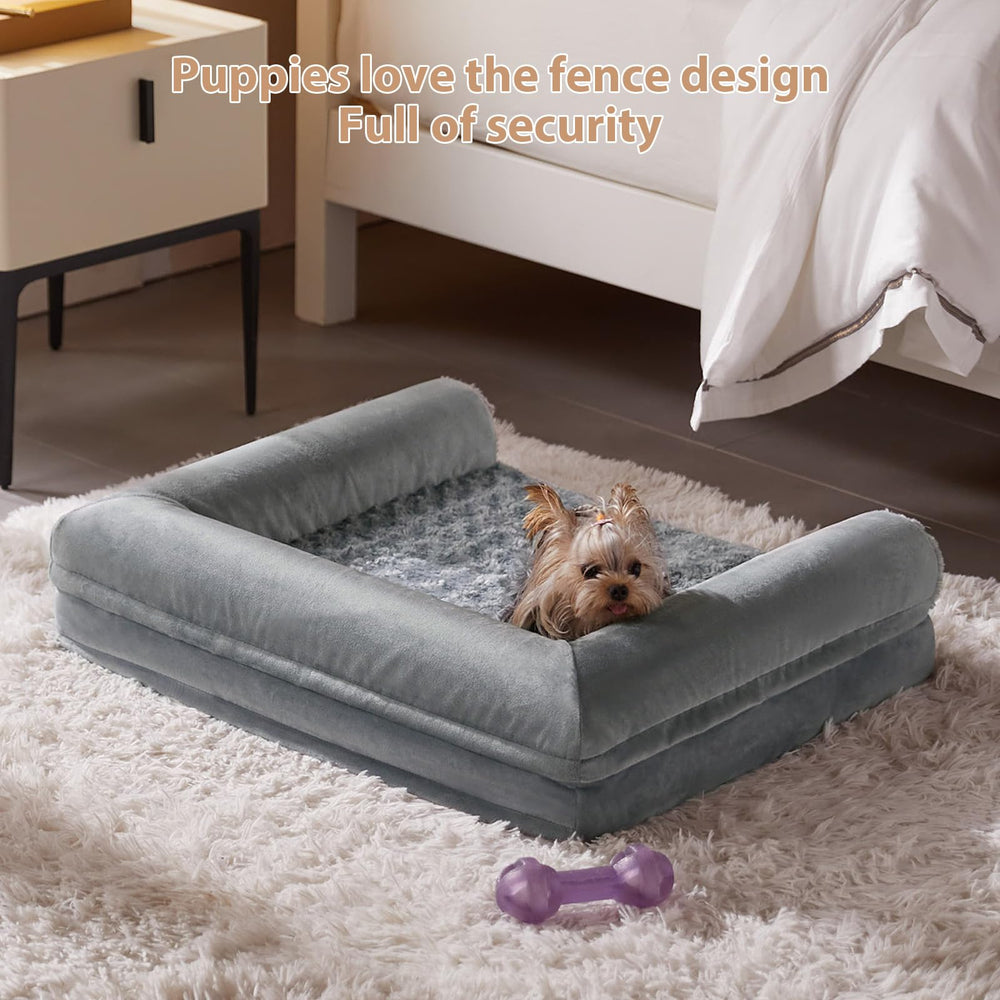 BFPETHOME orthopedic dog bed showing the raised bolsters for head and neck support.