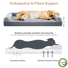 BFPETHOME orthopedic dog bed close-up of the egg-crate foam support base.
