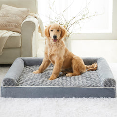 BFPETHOME orthopedic dog bed shown from a side angle with its bolstered edges.