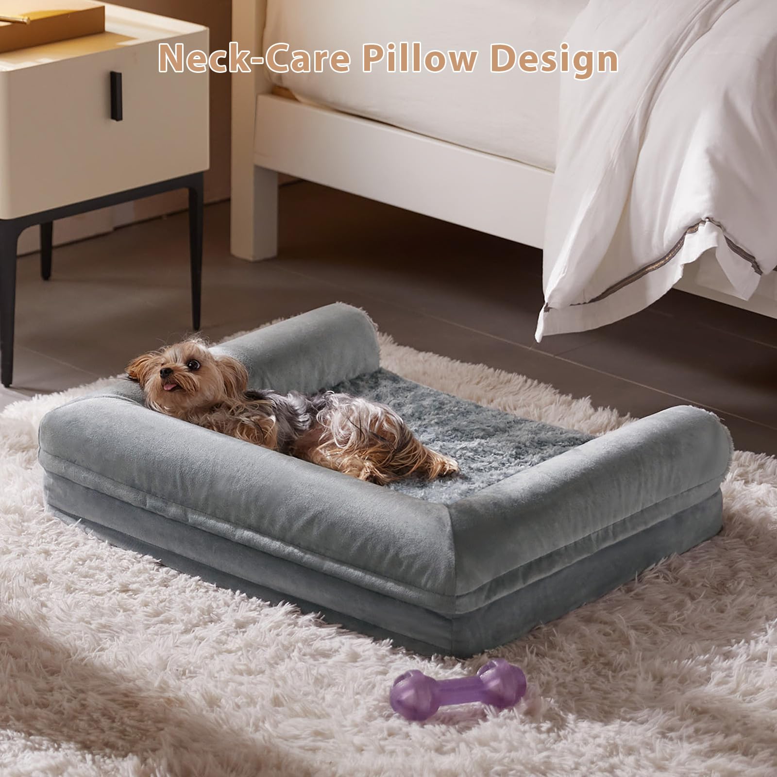 BFPETHOME orthopedic dog bed displaying its U-shaped sofa-style layout.
