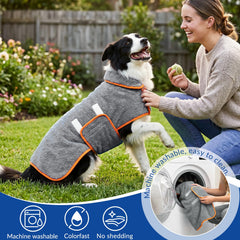 Bienbee Dog Bathrobe shown from the side to display its shape.