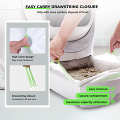 Bilibara cat litter bag shown open, ready to line a drawer.