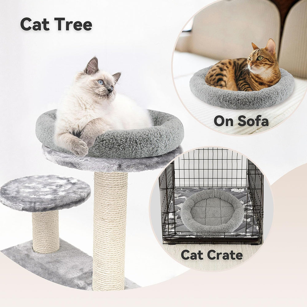 Billionchains Round Cat Bed being used as a resting spot for a cat.