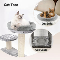 Billionchains Round Cat Bed being used as a resting spot for a cat.