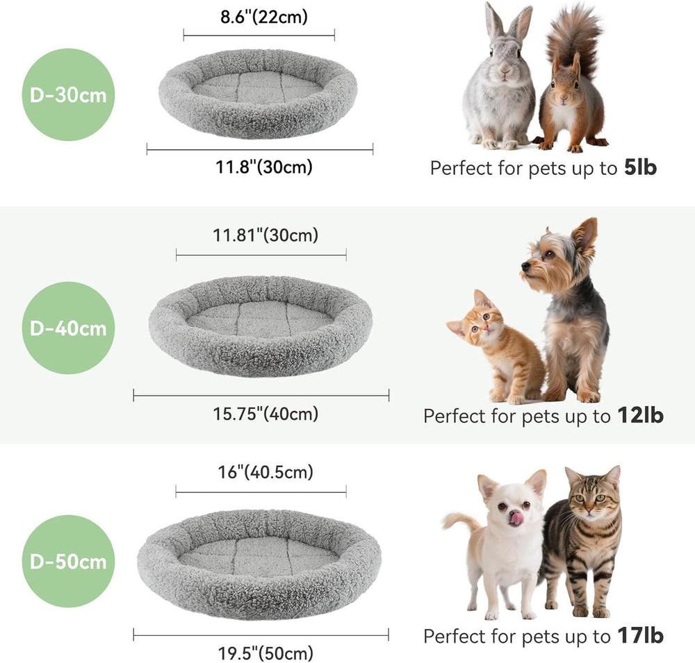 Billionchains Round Cat Bed shown from an angled view in gray.