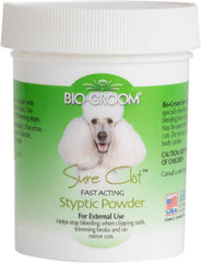 Bio-Groom Sure Clot Styptic Powder package shown from the front.