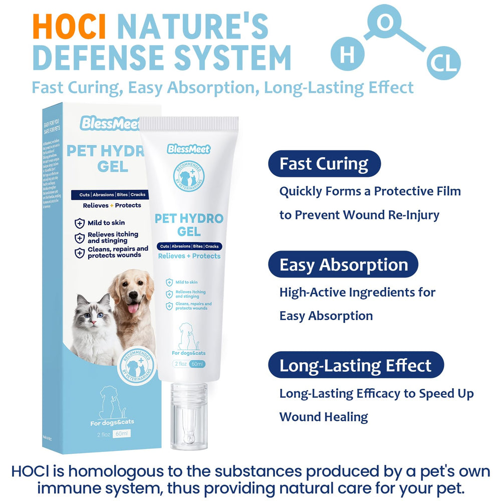 Blessmeet Pet Wound Care Hydro Gel being applied near a dog's ear.