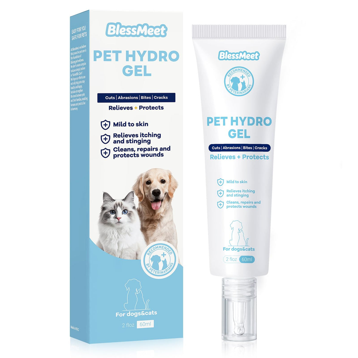 Blessmeet Pet Wound Care Hydro Gel shown from the front.