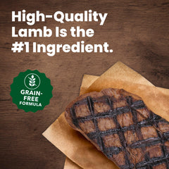 Blue Buffalo dry dog food Lamb and Potatoes recipe details on the package.