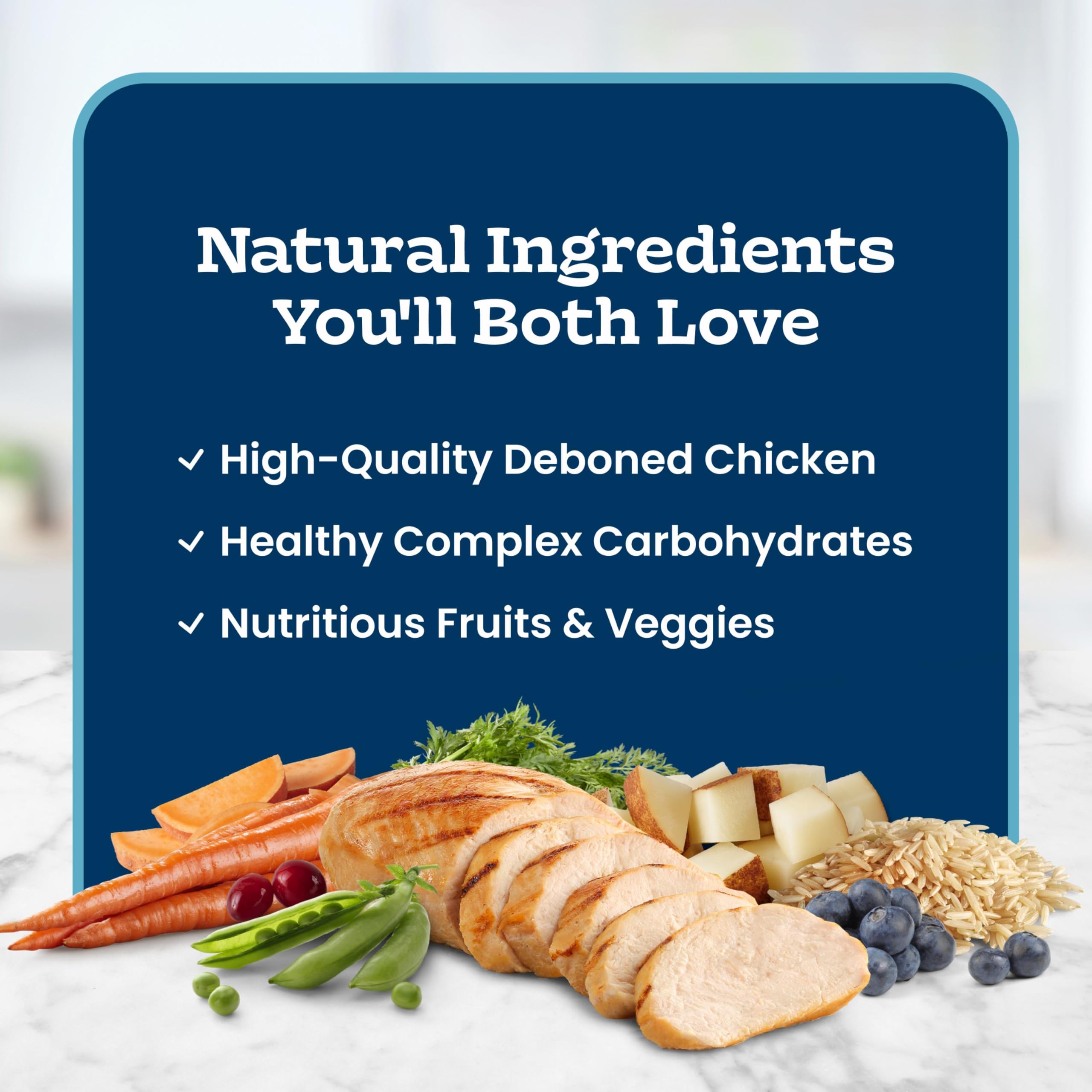 Blue Buffalo Tastefuls dry cat food shows its chicken and brown rice recipe.